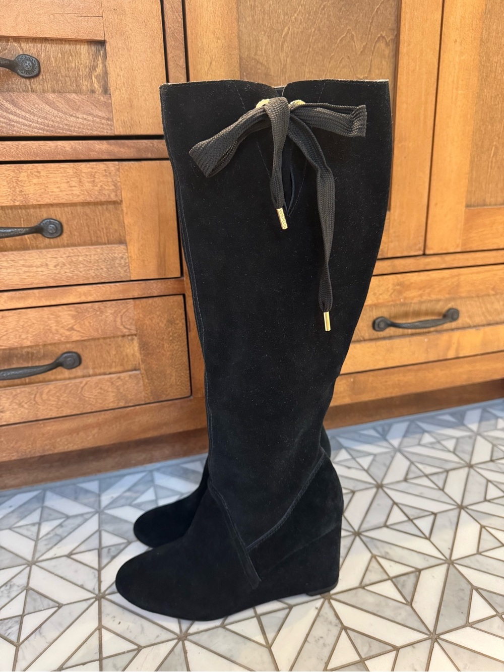 Kate Spade Women's Gayle
Suede Wedge Boots. Size 8
